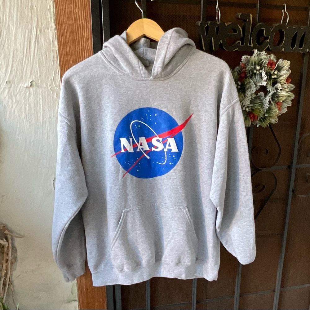 Gray NASA graphic hoodie